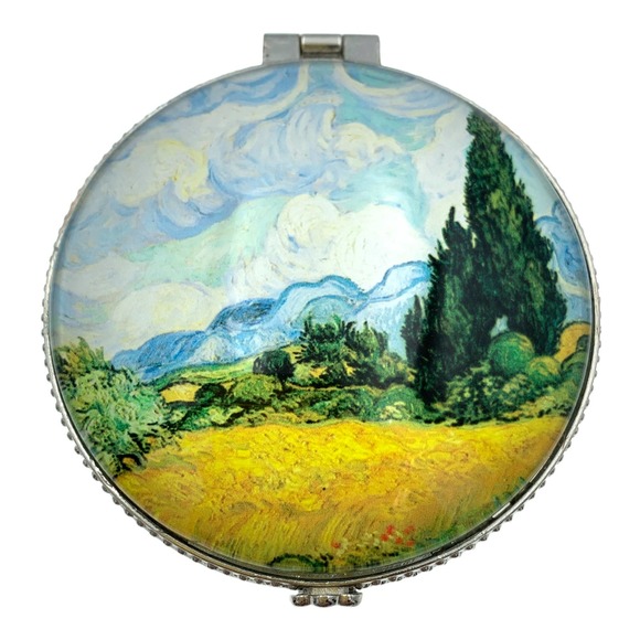 Trinket Box - Wheat Field with Cypresses - Vincent Van Gogh - Ceramic & Glass - Picture 2 of 6